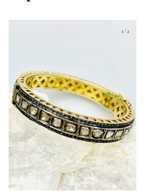 Authentic Safia Day Fine Jewelry Sliced Polki Diamond Bangle